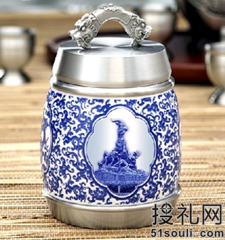 幸福广东纯锡茶叶罐