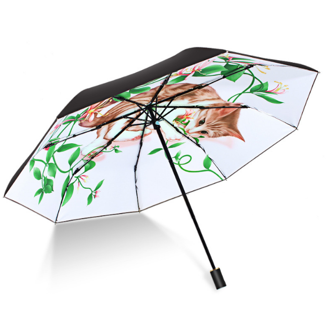小黑伞晴雨伞21寸三折叠超轻伞
